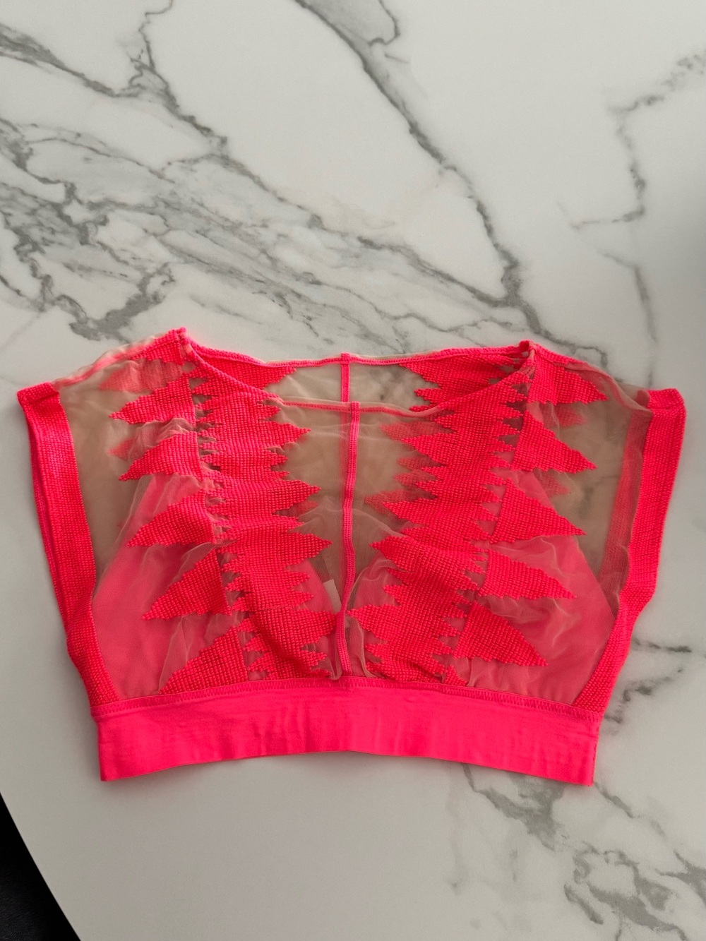 FP Movement by Free People Neon Pink Mesh Cropped Bralette